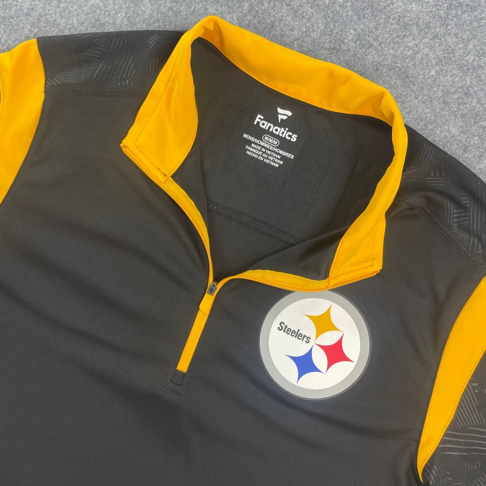 Fanatics Mens Quarter-Zip Pullover M Black Geometric Long Sleeve